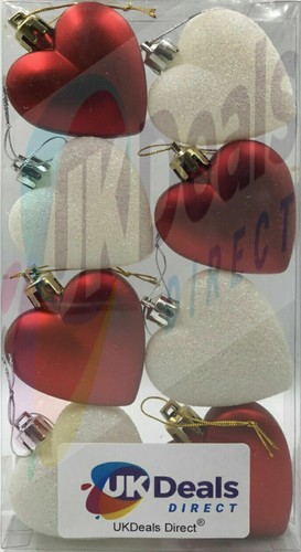 8pc 5cm christmas tree - 8pc, hearts