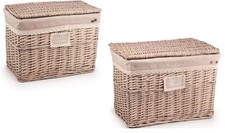 Handwoven Wicker Baby Nursery Storage Basket Chest Trunk Toy Blanket Towel Box