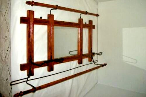 Victorian oak wall mirror - wall,