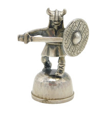 Swedish Heavy Sterling Silver Cast Viking Warrior Figure Vintage 1976