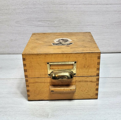 Vintage wooden card - wooden,