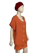 Vintage Hand Knitted Orange