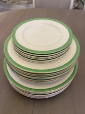 Alfred Meakin green and gold side plates 8in diameter x6 one with defect