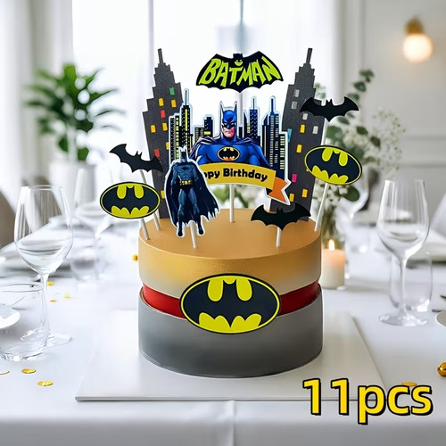 Batman cake topper 11pc - cake,