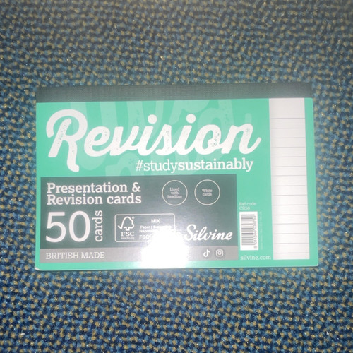 Silvine revision cards - cards, a7