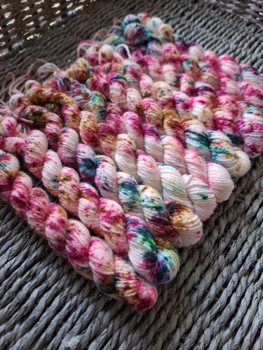 Hand dyed speckled sock yarn - hand,