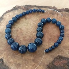 35 Agate Gemstone Beads Blue