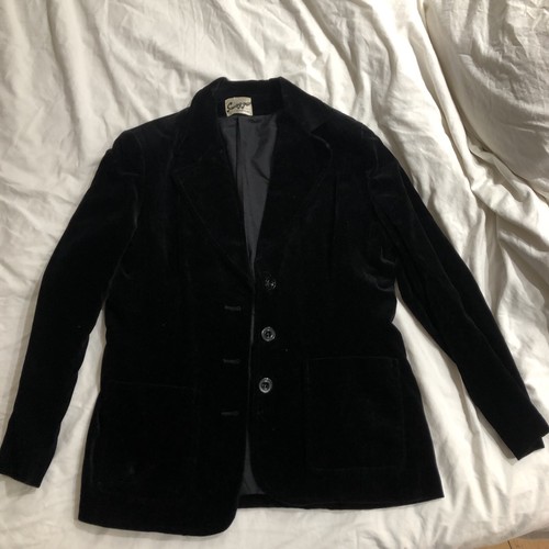 Vintage black velvet blazer - black,