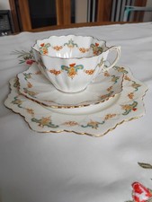 Antique Star The Paragon China Co Crinkly Edged Trio with Garland Design