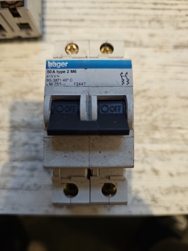 Hager 50amp mcb type - mcb, 2