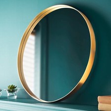 Large Round Industrial Style Aluminium Frame Wall Mirror black gold grey