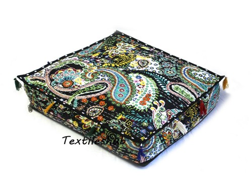 Square paisley floor kantha - floor,