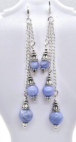 Blue lace agate - agate, long