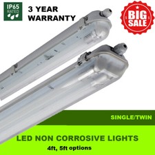 LED Weatherproof Strip Light 5FT - 6FT IP65 Single or Twin Garage Lighting 240V