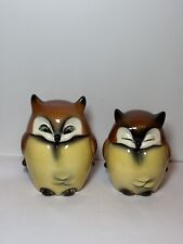 Pair Of Very Rare Goebel Owl Canister/sugar Bowl Vintage Made in W. Germany