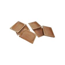 Wooden Dinner Plates , 20 CM Long Rectangle Wooden Serving Trays Cheese Board 