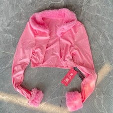Y2K Hot Pink Satin Bolero with