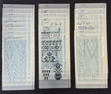 BROTHER KH910 KH950i KA7067 MYLAR PATTERN DESIGN SHEETS HUGE LOT PRE PRINTED