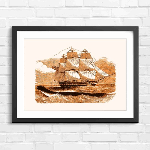 Vintage whaling ship with - ship,