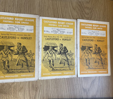 1957-59 Rugby League Football Programme THREE! Castleford v Hunslet Tigers Hawks