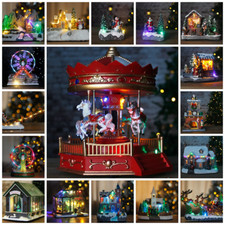 Christmas Village Nativity Scene Ornaments Musical LED Xmas Decoration Home