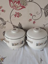 Vintage Royal Doulton Harvest Garland Lidded Casserole Dishes  X 2 
