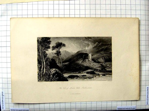 Original old antique print - antique,