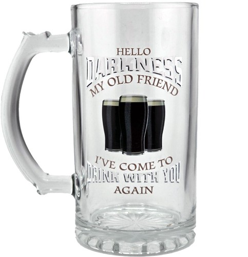 Hello darkness beer glass - darkness,