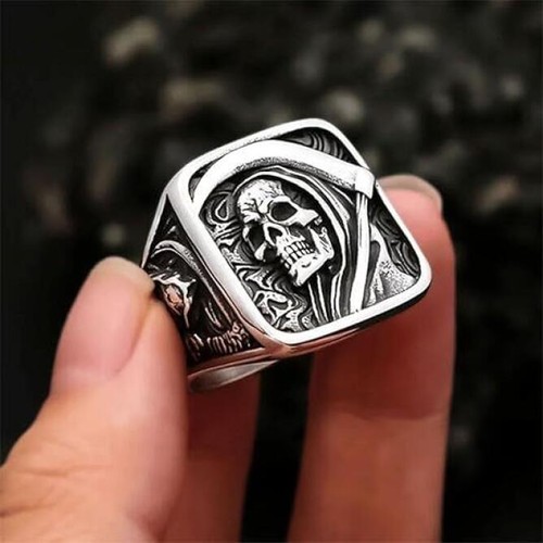Men biker gothic skull ring - men,