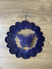 Purple Butterfly Wind Spinner Outdoor Garden Ornament/ Decor