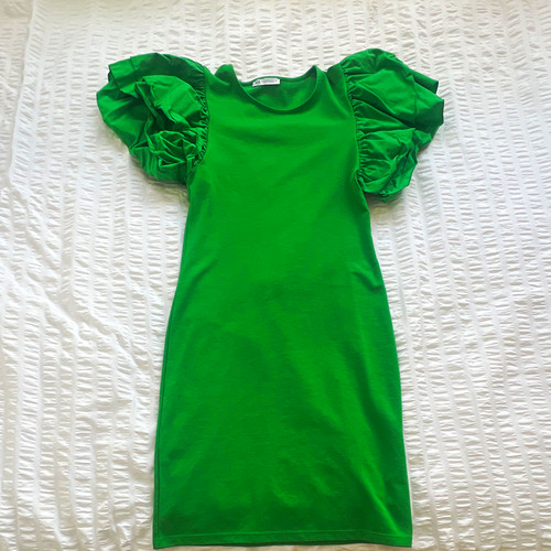 Zara green puff - zara, knit