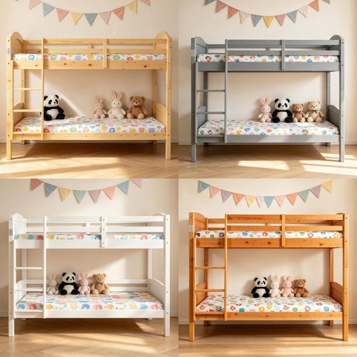 Wooden bunk bed kids - wooden,