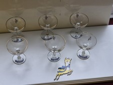 Babycham Glasses 6 Set With Bottles Sign