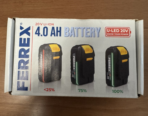 Ferrex 20v ion 0ah - li-ion, 4.0ah