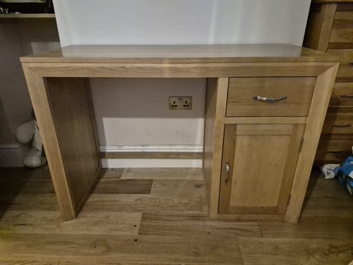 Solid wood desk with - solid, draw
