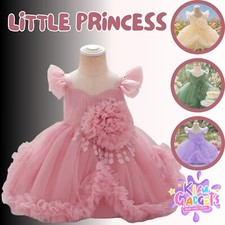 LUXURY BABY GIRL DRESS PARTY Gown Baptism Wedding Birthday GIRLS TODDLER DRESSES