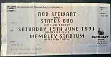 Original 1991 Rod Stewart Status Quo Music Concert Ticket Tour Wembley