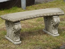 Florentine Bench | Stone Seat Garden Chair Furniture Statue Sculpture Patio Deco