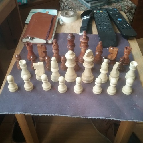 Large chess set wood - set,