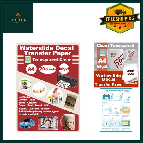 Clear diy inkjet water slide - clear,