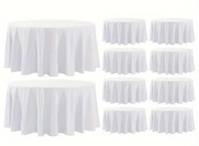 10 White Round Table Cloths Wedding 3.2 Meter Diameter Party Table Cover