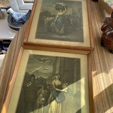 Francis Wheatley Cries of London & Tuenip & Carrots Art Prints in frames x2
