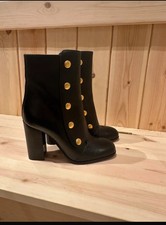 Mulberry Marylebone Black Leather Boots Size Uk5 Eu38