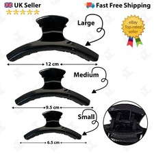 Hair Claw Butterfly Clamps Grip Black Salon Hairdresser Clips Women & Girls