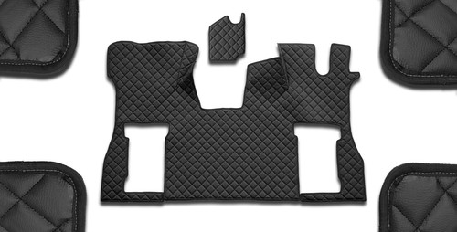 Black eco leather - black, mats