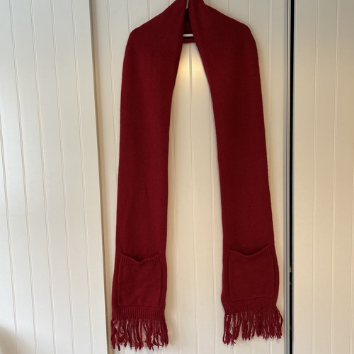 Wool knitted scarf red - wool,