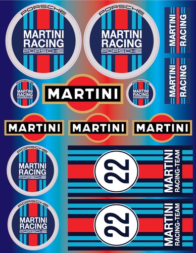 Martini porsche stickers set - porsche,