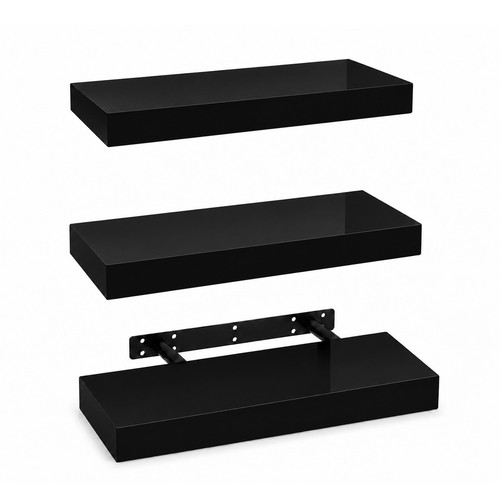 Black floating shelf - black,