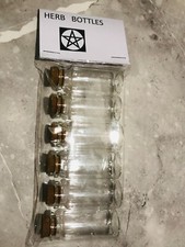 6 X   WITCH HERB JAR/BOTTLE  SPELLS, ALTER. WICCA 10ML JARS