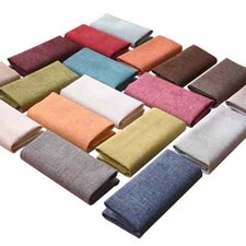 Plain Soft Linen Look Upholstery Fabric Curtains Cushions Sofa  Armchair Covers